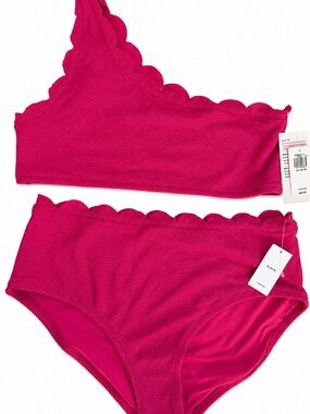 Old Navy Scallop beach Bikini Swim Hot Fuchsia Pink Girls Size XL 14-16 NEW